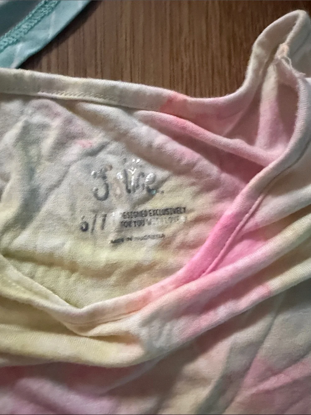 Justice Girls' Light Blue Cold-Shoulder Top with Pastel Tie-Dye & Floral Tees